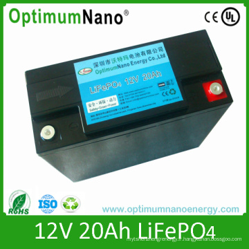Batterie au lithium rechargeable 12V 20ah pour la lumière solaire et UPS